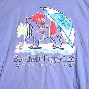 Southern Spirit Puppy Love Tee Shirt Size XL Blue Short Sleeve